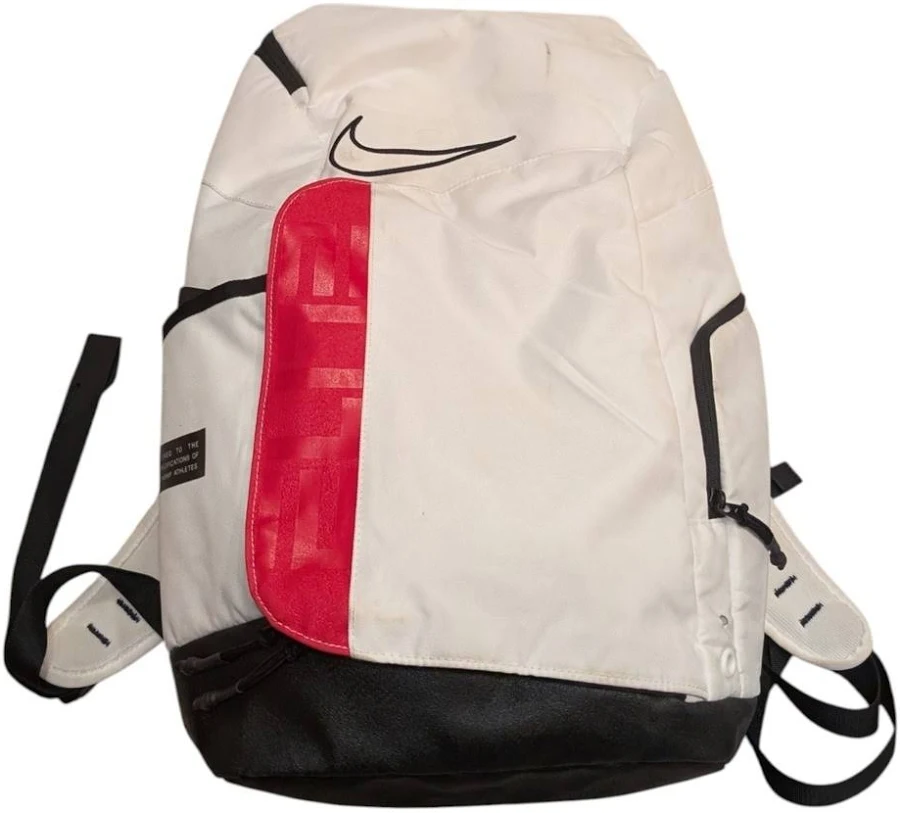 Nike Hoops Elite Pro Basketball Backpack White Black Red Ba5555-100