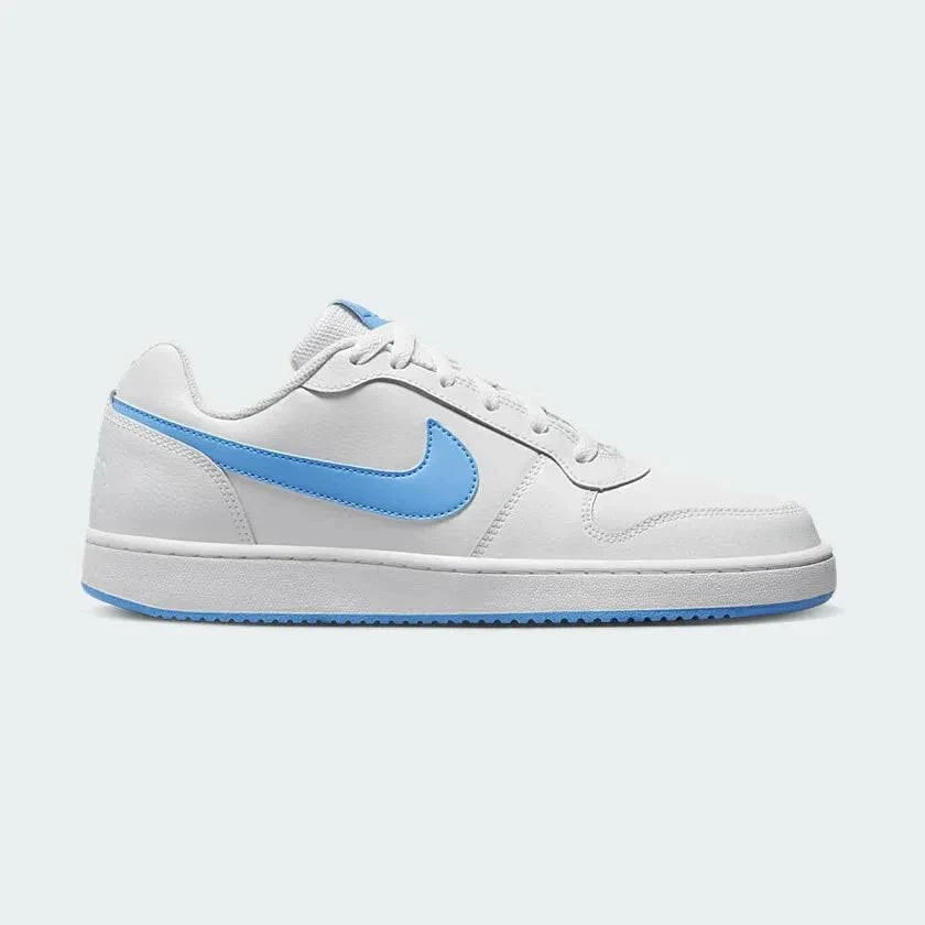 Nike Ebernon Low Men's White/Blue Leather Trainers AQ1775 102, White / 9