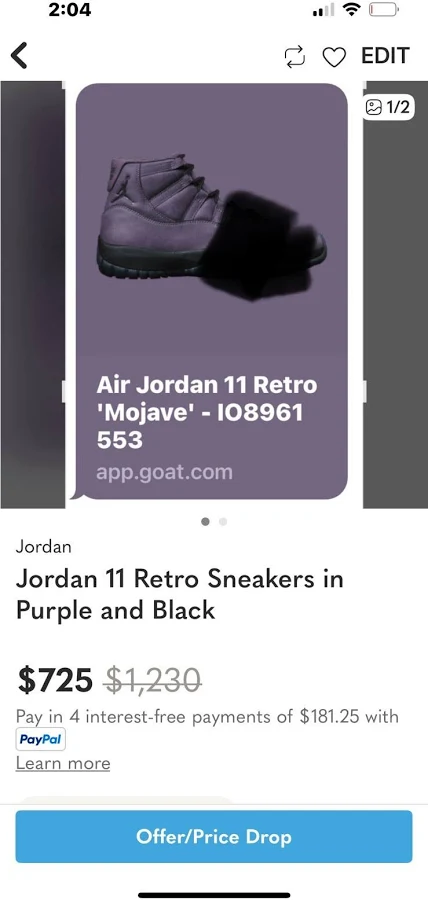 Air Jordan Retro 11 ‘ Mojave’-180961553 Purple & Black