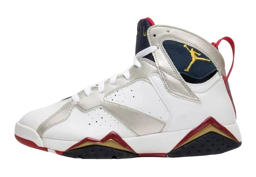 Jordan Air 7 Retro "olympic" 2012 Men Sneakers - White/mtllc Gold-obsdn-tr Rd