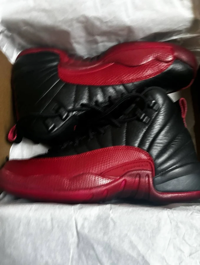 Jordan Air Jordan 12 Retro Gs Black Varsity Red Athletic Sneakers 5y