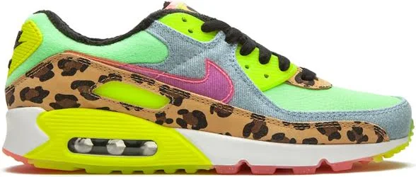 Nike - Air Max 90 LX "Denim Leopard Print" sneakers - women - Leather - 8 - Green