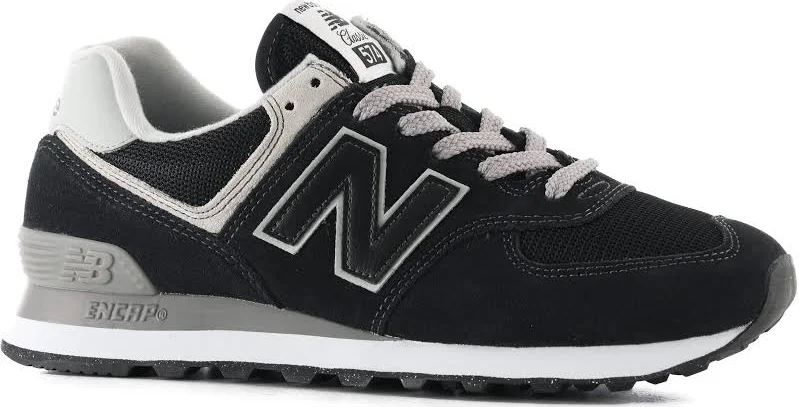 New Balance Women's 574 Shoes - black/white 10.5