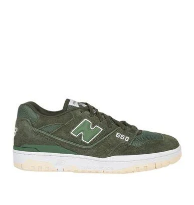 New Balance 550 Man Sneakers Military green Size 10 Leather, Textile fibers