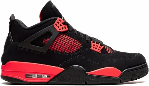 Jordan - Air Jordan 4 Retro "Red Thunder" sneakers - unisex - Calf Leather - 9.5 - Black