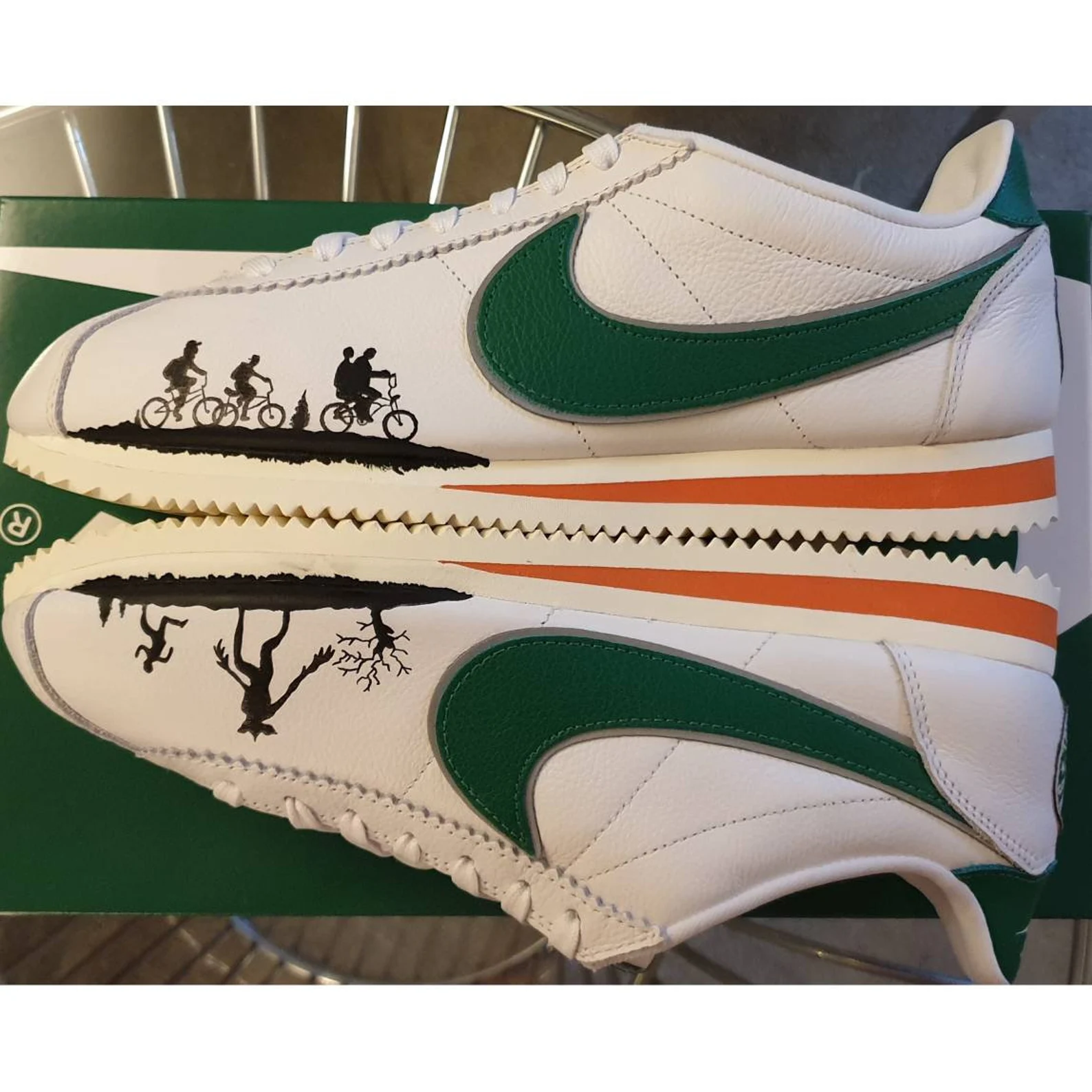 Hand-Painted Nike Cortez: Stranger Things Edition, Size 8