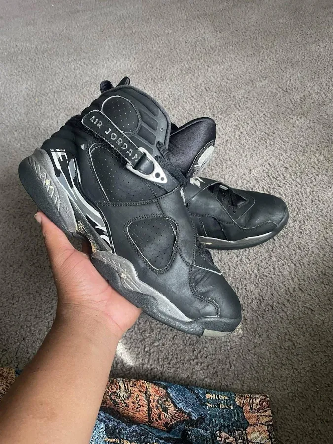 Size 13- Nike Air Jordan 8 Retro Black Chrome 2015 Beater - Jordan