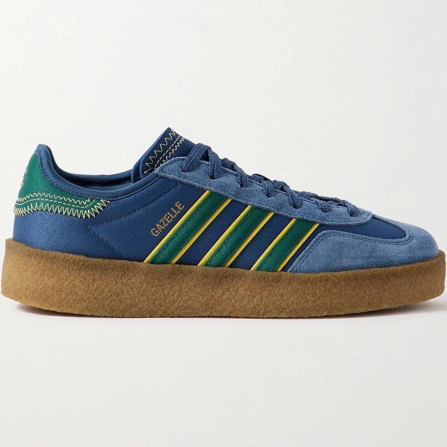 adidas Originals + CLOT Gazelle Suede-trimmed Scuba Sneakers - Women - Navy Sneakers - UK 3.5