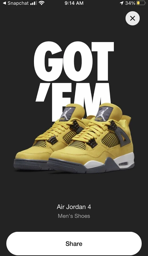Jordan 4 Lightning