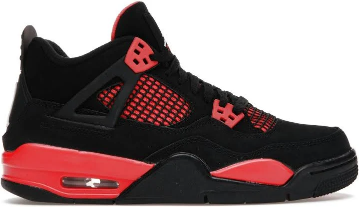 Jordan 4 Retro Red Thunder GS Black Crimson (408452-016) Men 6
