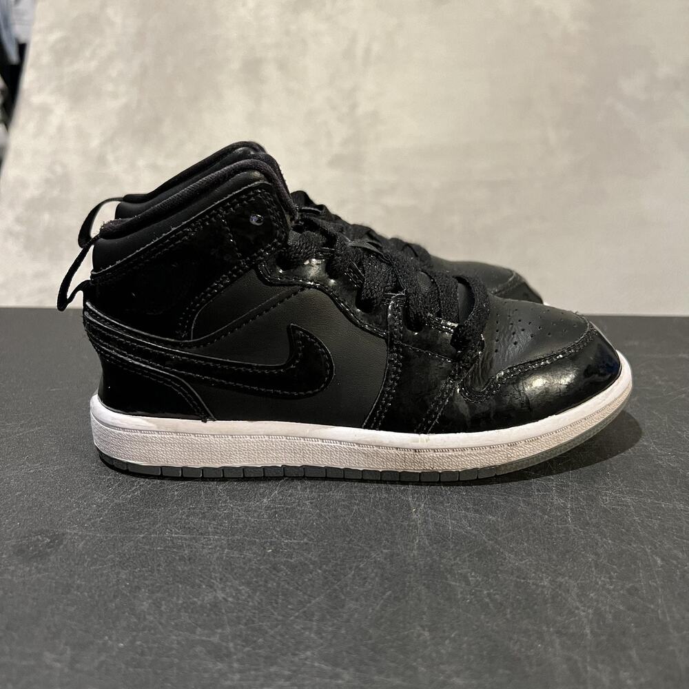 Air Jordan 1 Mid SE Space Jam Shoes Youth Size 13C Black DV1339-004