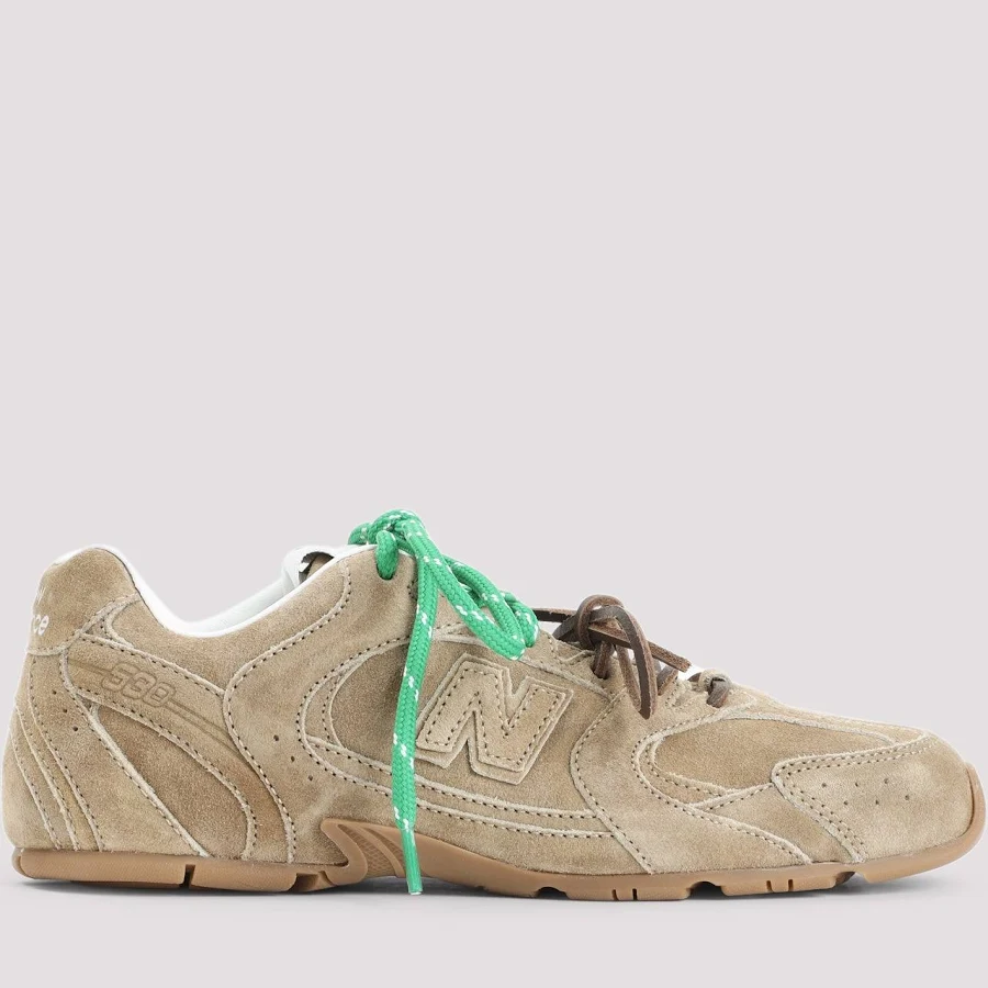NEW BALANCE X MIU MIU 530 SL SUEDE SNEAKERS, NUDE & NEUTRALS / 38