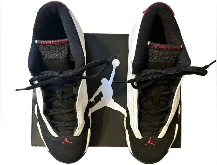 Nike Shoes | Jordan 14 Retro 2014 Black Toe With Original Box. | Color: Black/White | Size: 5.5y Or 7 Women’s | Pamtburg's Closet