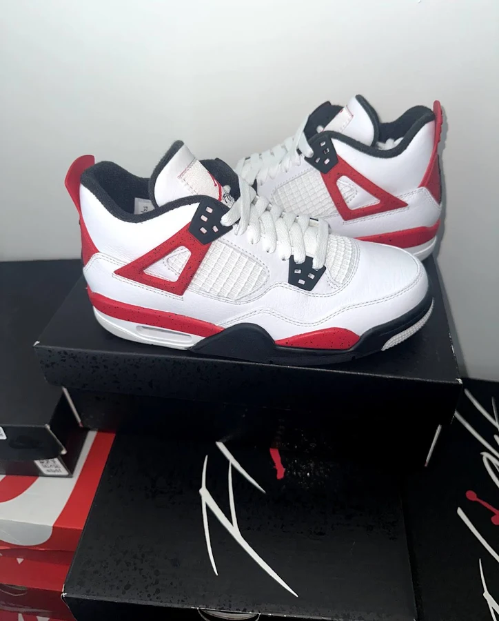 Nike Air Jordan 4 Retro Shoes Red Cement