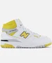 Men New Balance NB 650 R Mid Top Athletic Sneakers White/yellow BB650RCG