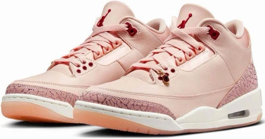 Jordan Air Jordan 3 Pink Animal Print Leather Mid Top Women's Athletic
