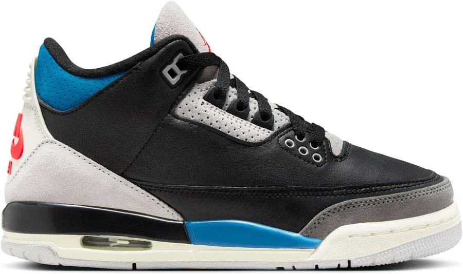 Nike Rare Air Jordan 3 Retro (GS) 4.5Y / BLACK/CHILE RED-NEUTRAL GREY