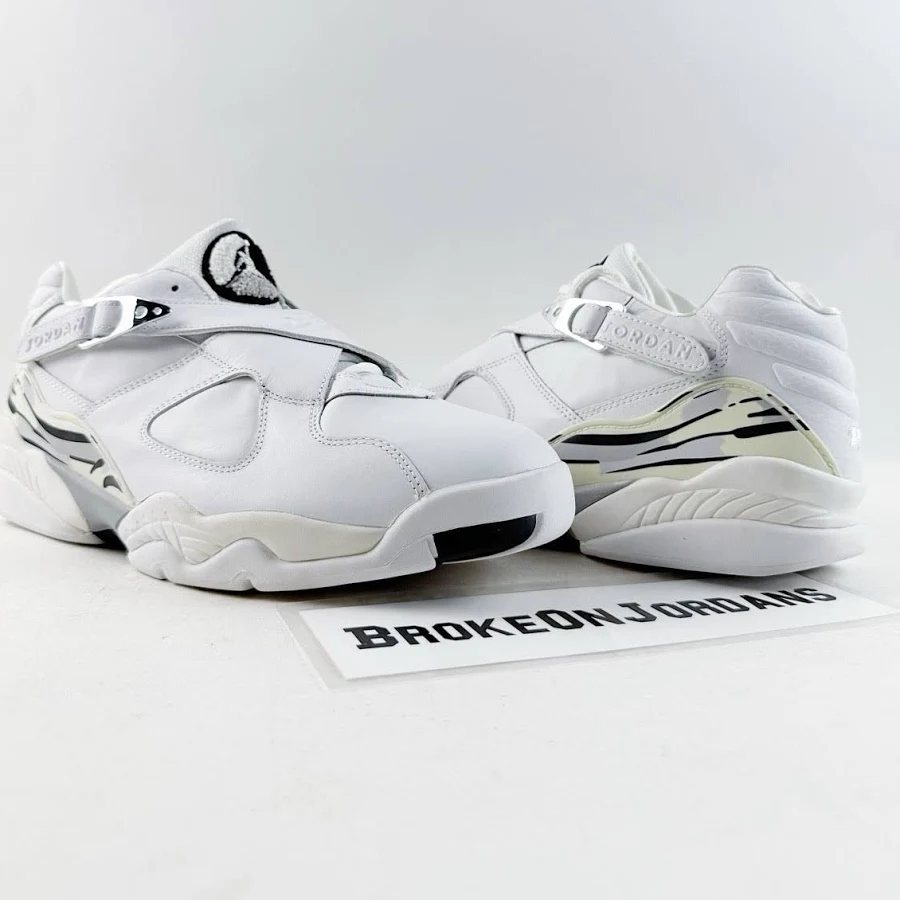 2003 Air Jordan 8 Retro Low White Chrome Size 12/13 Mismatched Sizes