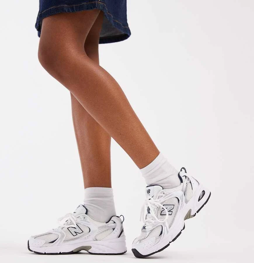 New Balance 530 sneakers in white and gray