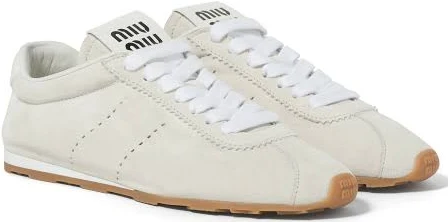 Miu Women's Miu Plume Suede Sneakers