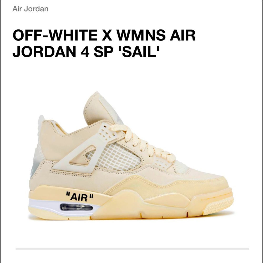 Off-White X Wmns Air Jordan 4 Sp 'Sail'