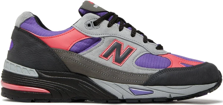 Palace x New Balance 991 Made in England 'Black Ultra Violet' | Purple | Men's Size 8