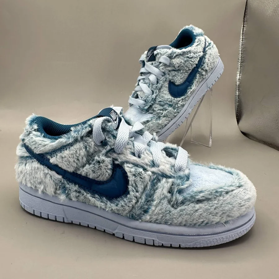 Nike Dunk Low Ps 'abominable Snowman' Shoes Kids Size 11c Blue Fur