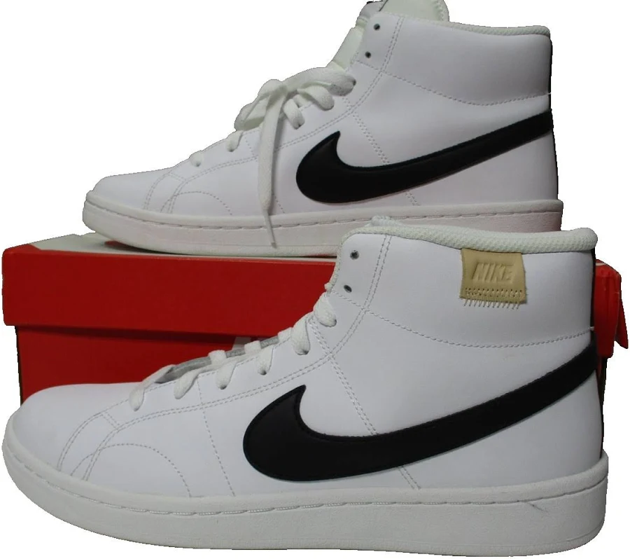 Nike Court Royale 2 Mid White Black Shoes Sneakers Mens Sz 10.5