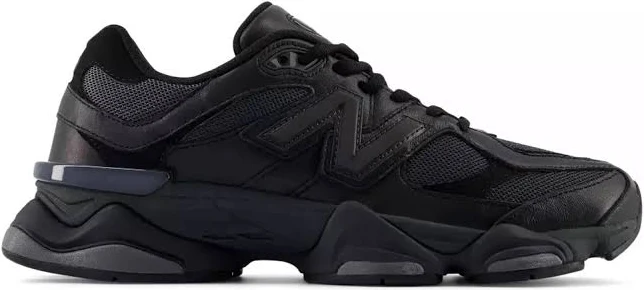 New Balance 9060 Triple Black Leather U9060NRI | Size US 6.5