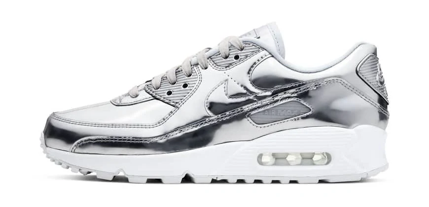 Nike Air Max 90 sneakers in metallic silver
