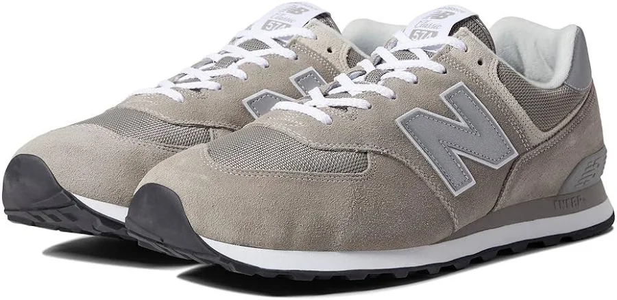 New Balance Classics 574 Core Men's Shoes Grey/White : 17 D - Medium, Textile/Suede