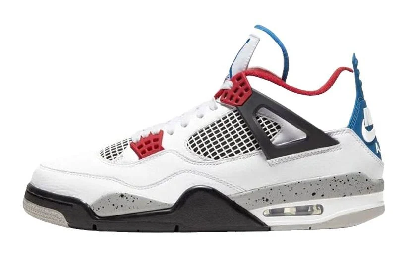 Jordan 4 Retro "what The 4 - White/military Blue-fire Red-tech Grey