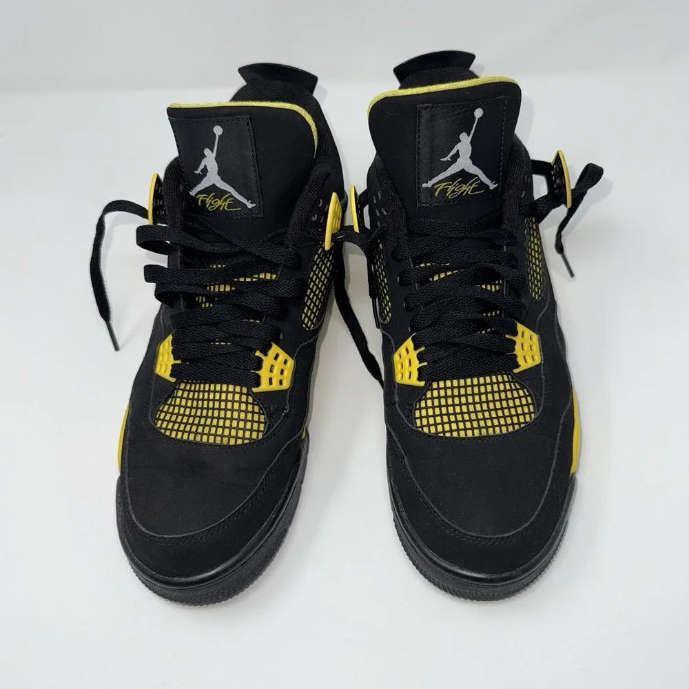 Nike Air Jordan 4 Retro Thunder Men's Size 10.5 Black Yellow