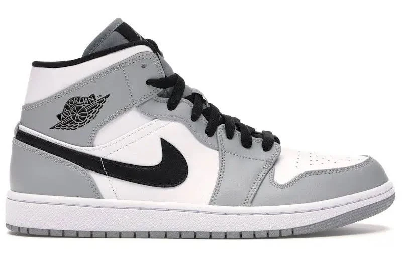 Jordan Men's 1 Mid Light Smoke Grey Basketball Shoes, from StockX