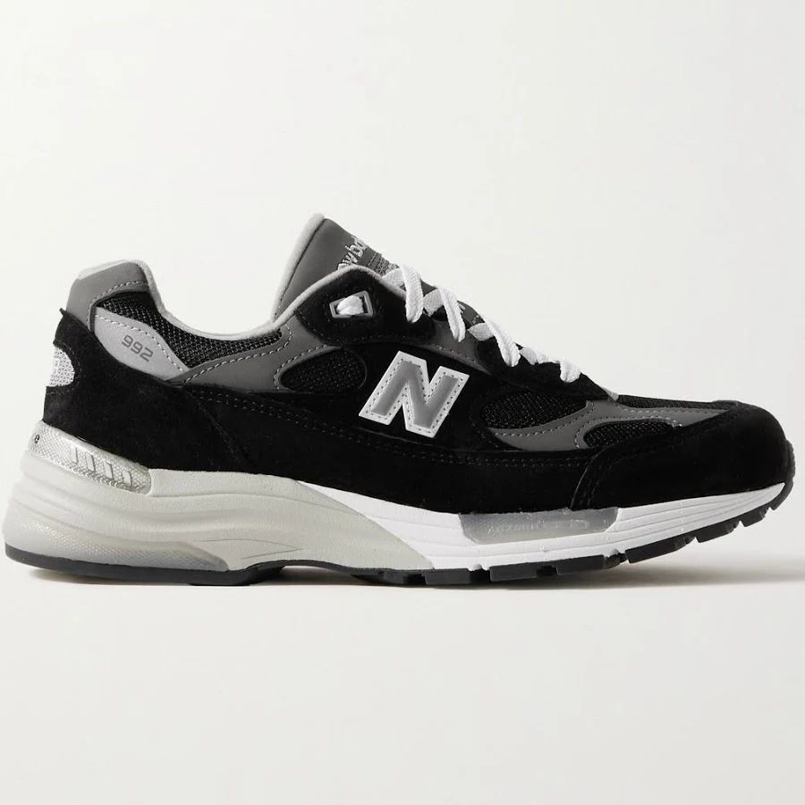 New Balance M992 Leather-Trimmed Suede, Nubuck and Mesh Sneakers - Men - Black Sneakers - UK 11.5