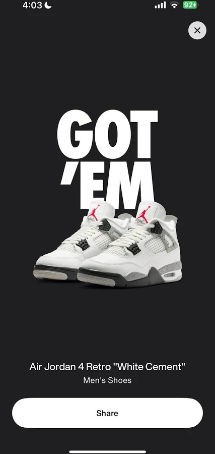 Air Jordan 4 Retro Og 2025 White Cement (order Confirmed)