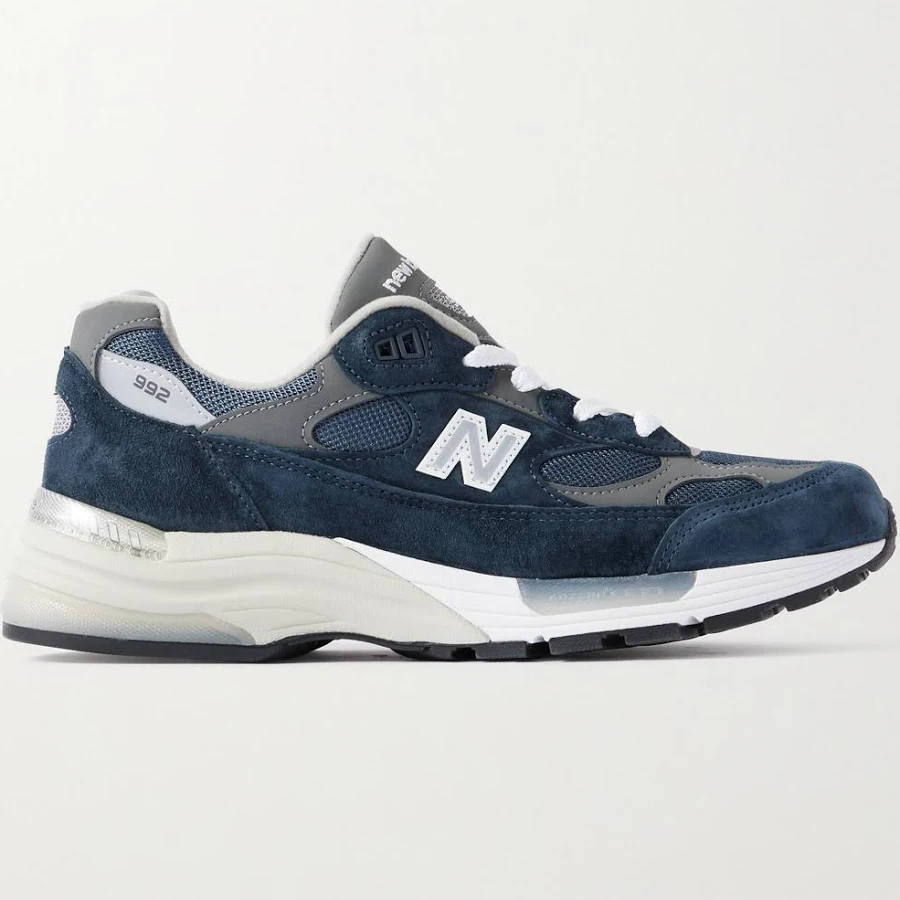 New Balance M992 Leather-Trimmed Suede, Nubuck and Mesh Sneakers - Men - Navy Suede Shoes - UK Men's 10