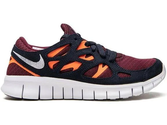 Nike Women's Free Run 2 "Dark Beetroot//Total Oran" Sneakers - Blue - Low-top sneakers - 6.5
