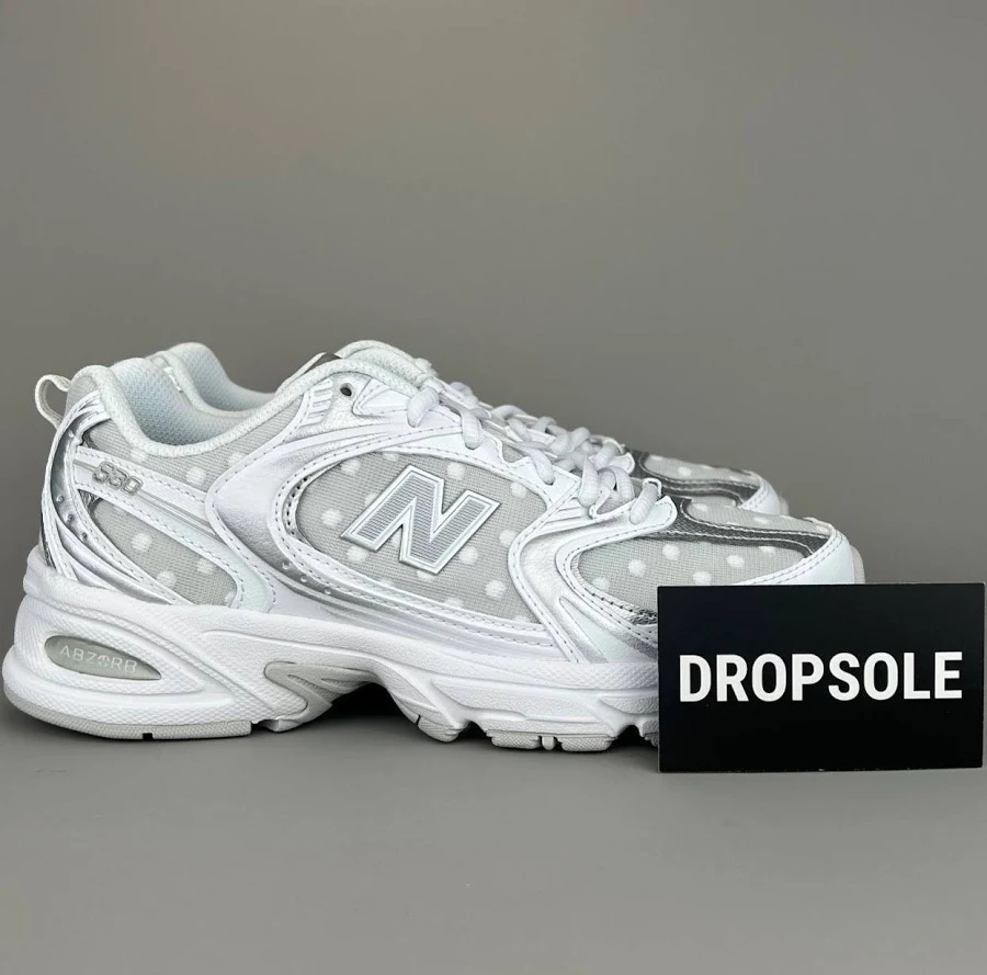 Balance 530 | Size 4 Mens | Silver Metallic Polka Dots | U530hfw