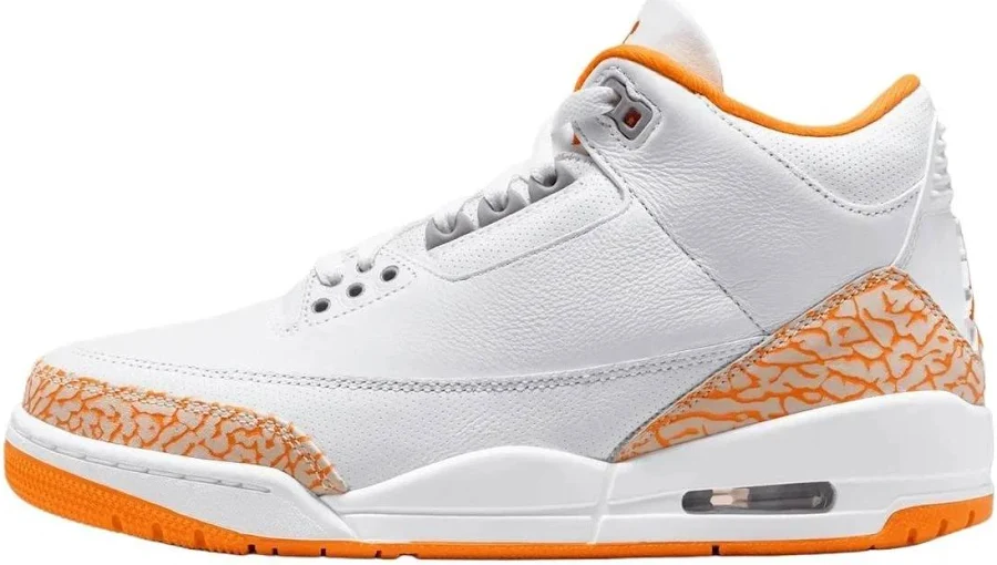 Women Sizes Air Jordan 3 "orange Citrus" 2026 Womens White Orange