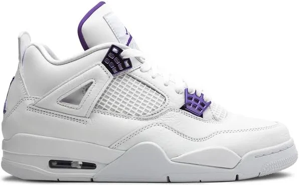 Jordan - Air Jordan 4 Retro "Metallic Pack - Purple" sneakers - unisex - Calf Leather - 12 - White