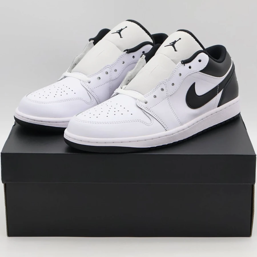 553558-132 Nike Air Jordan 1 Low White Black (men's)