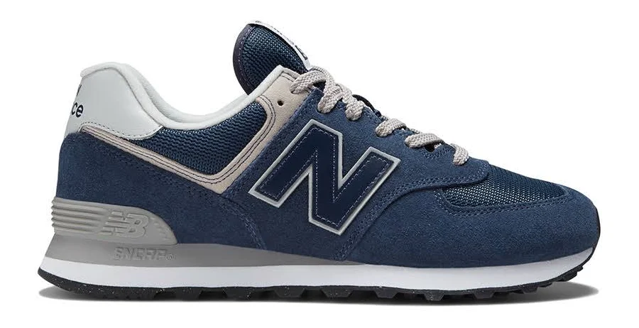 New Balance Men's 574 Navy / White