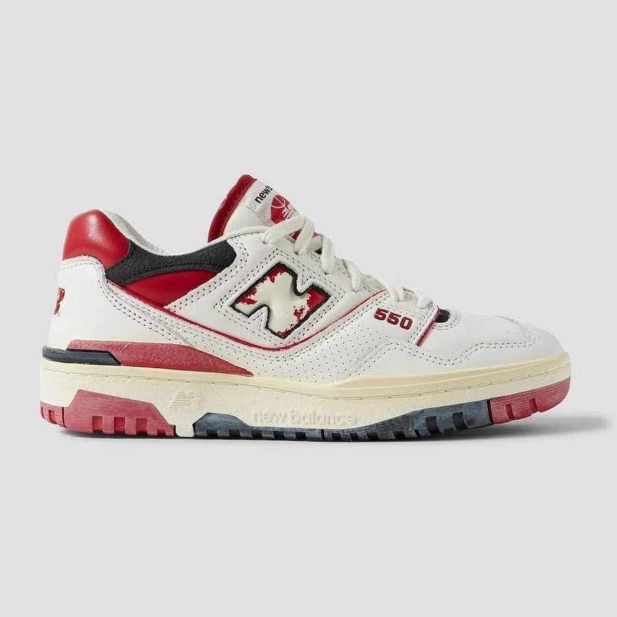 New Balance 550 perforated leather, suede and mesh sneakers - Women - Ivory Sneakers - US 4