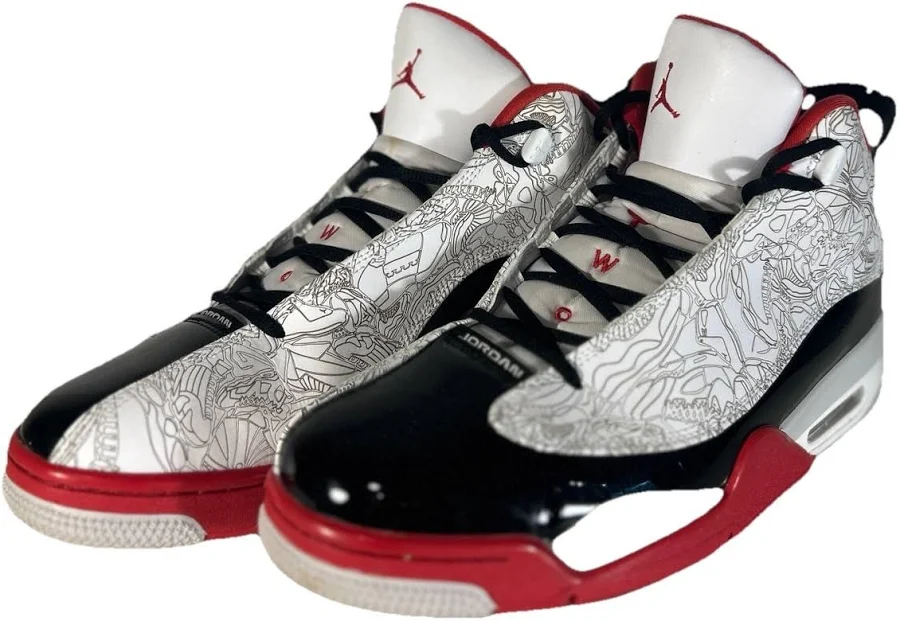 Nike Air Jordan Dub Zero White Fire Red Black 311046-160 Men's Size 12