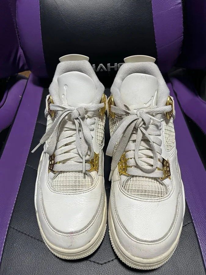 Jordan Air Jordan 4 Retro Pure Money White Gold Low Top Athletic