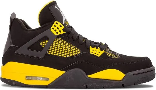 Jordan - Air Jordan 4 Retro "Thunder" sneakers - unisex - Calf Leather - 8.5 - Black