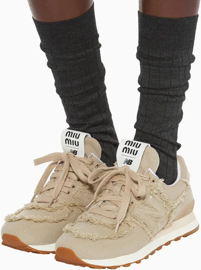 574 New Balance x Miu Miu Denim Sneakers | RADPRESENT Women IT 37/ US 7 / Colonial Beige / Denim