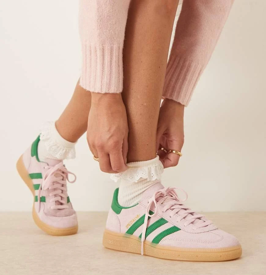 adidas Originals Handball Spezial sneakers in pink and green