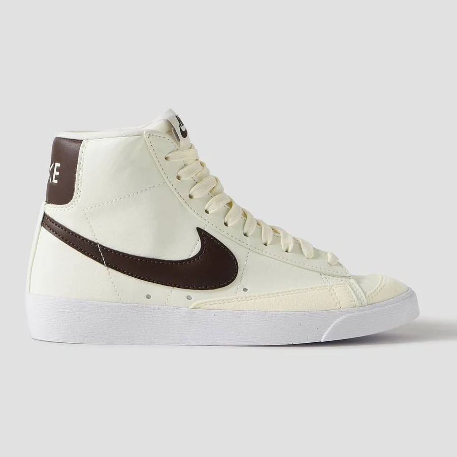 Nike Blazer Mid '77 Vintage suede and leather-trimmed crinkled-nubuck high-top sneakers - Women - Ecru Sneakers - US 5